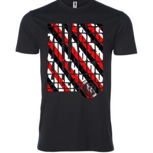 Red, black and white alphabetical sign Male T Shirt black