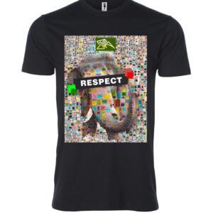 Elephant with respect sign Male T Shirt black