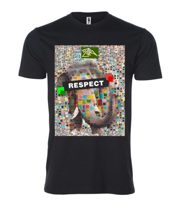 Elephant with respect sign Male T Shirt black