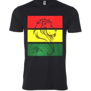 Lion face sign Male T Shirt black
