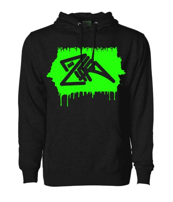 Green logo black unisex hoodie