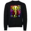 Elephant in red coat sign Male Sweater black