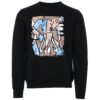 Elephant face caption Male Sweater black