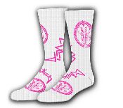 Crew Socks Pink and white