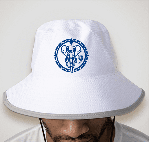 New Era Bucket Hat White and navy blue