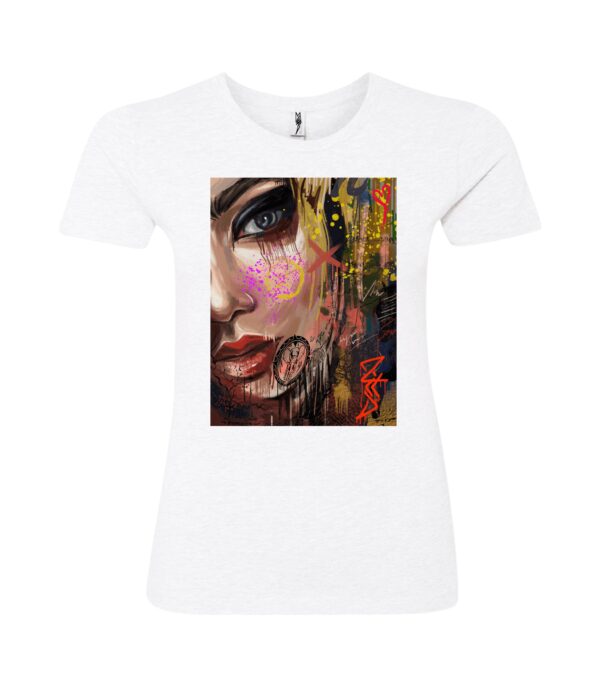 Woman face sign Ladies T Shirt white