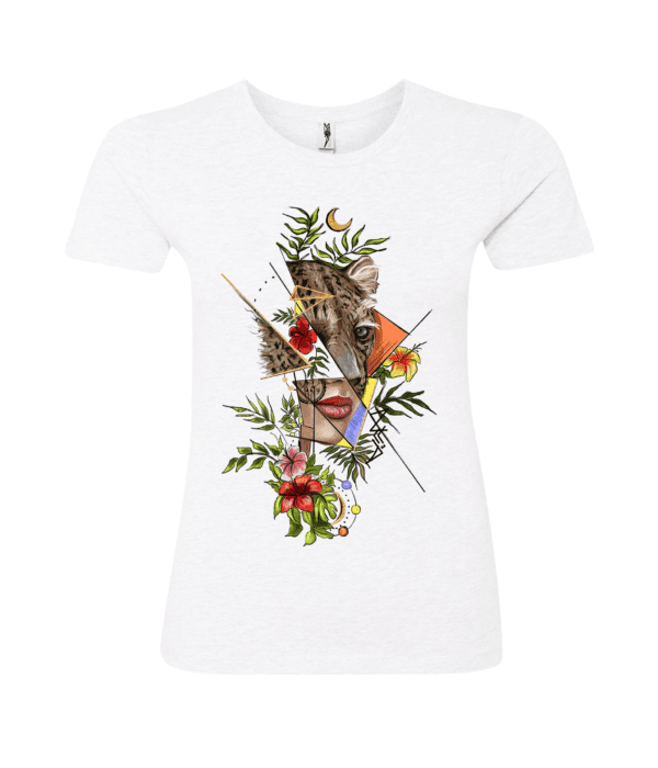 woman face with flower White Ladies T-Shirt