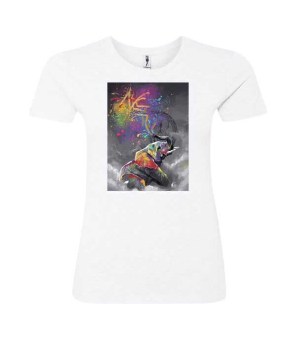Elephant jumping at galaxy White Ladies T-Shirt
