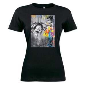 Girl with stethoscope Ladies T Shirt black