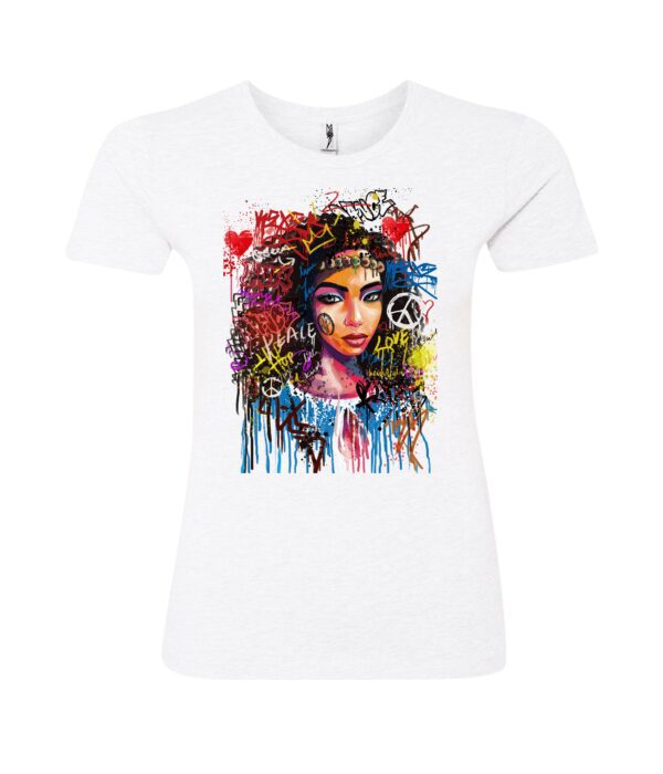 Colorful woman face sign White Ladies T-Shirt