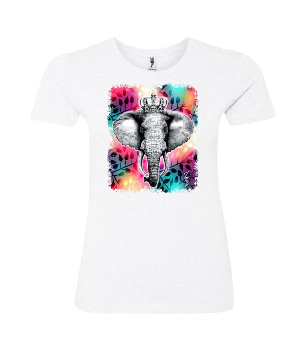 Colorful elephant White Ladies T-Shirt