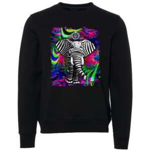 Black and white elephant sign Black Male Sweater