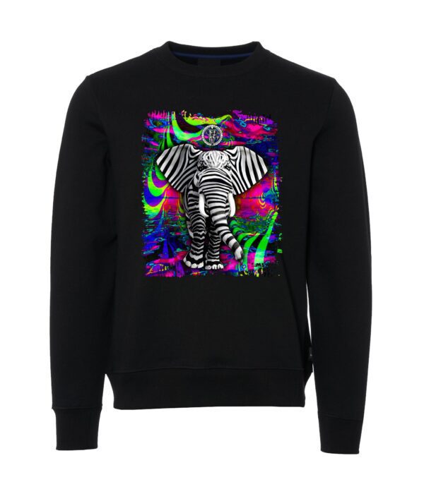 Black and white elephant sign Black Male Sweater