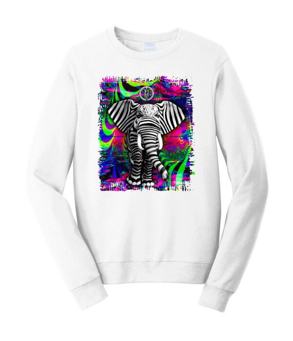 Black and white elephant sign Male Sweater white