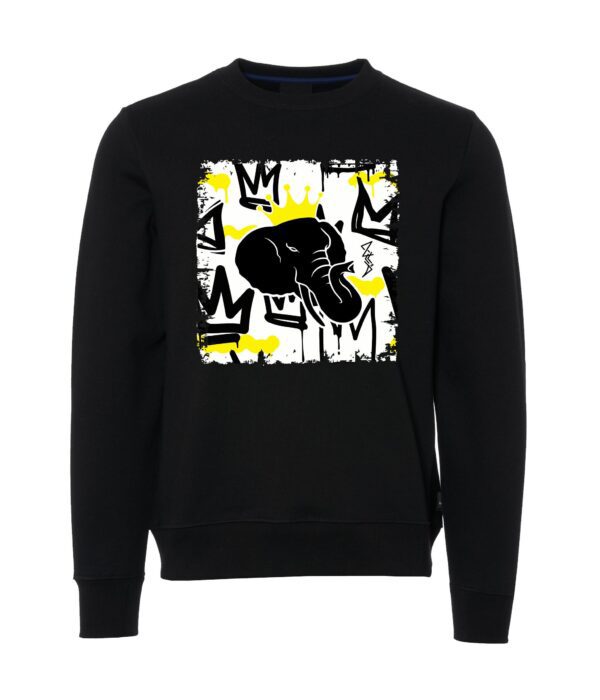 Elephant face sign Black Male Sweater
