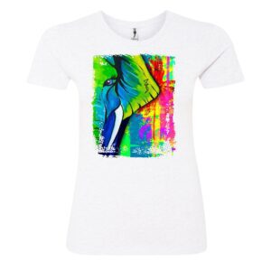 Half elephant face sign Ladies T Shirt white