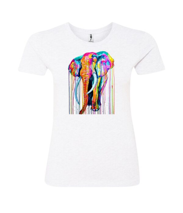 Colorful elephant face sign Ladies T Shirt white