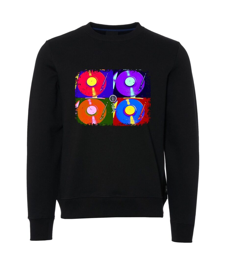 Four music disc sign Male Sweater black