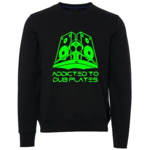 Addicted to Dub Plates green Male Sweater black