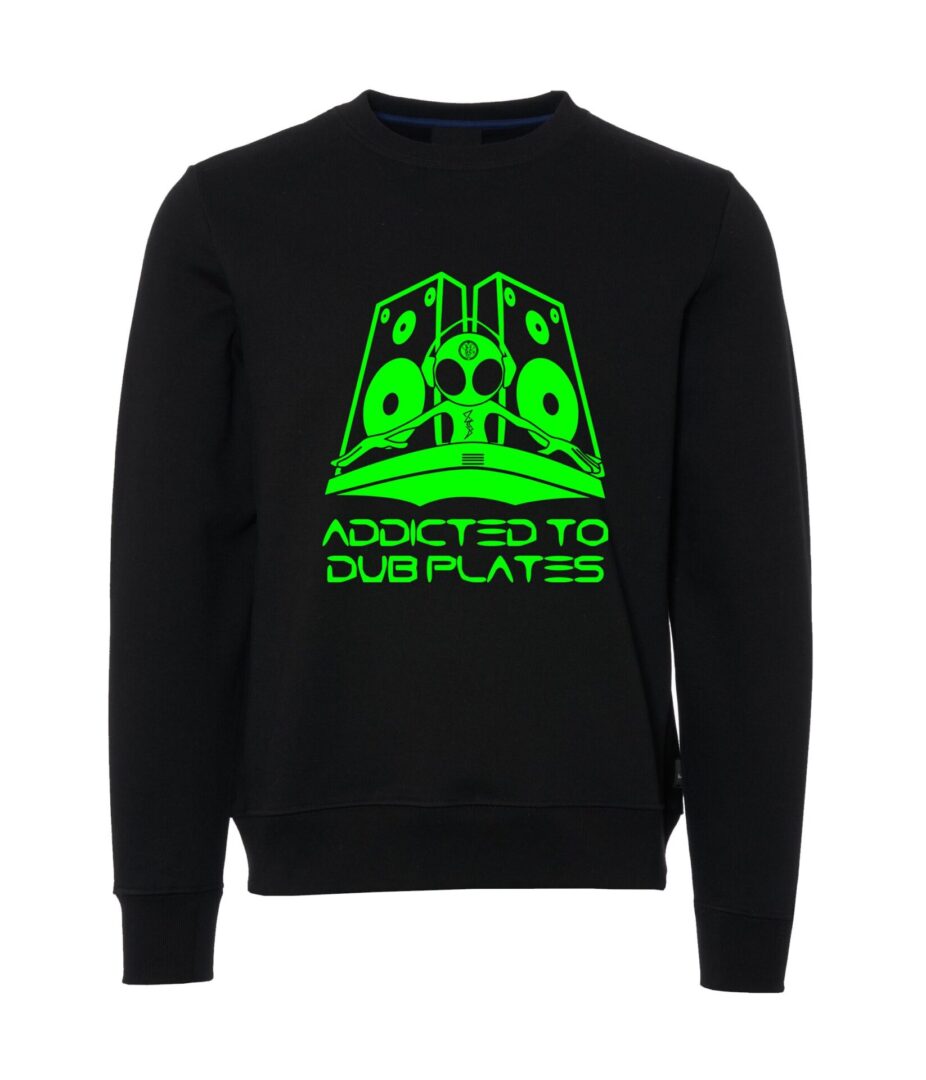 Addicted to Dub Plates green Male Sweater black