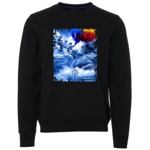 Elephant with scenery Male Sweater black