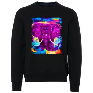 Purple elephant sign Black Male Sweater