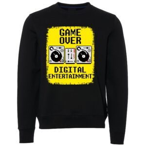 Yellow game over Black Male Sweater