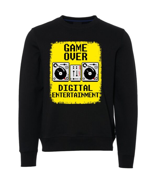 Yellow game over Black Male Sweater