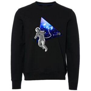 Glaxy with astronaut Black Male Sweater