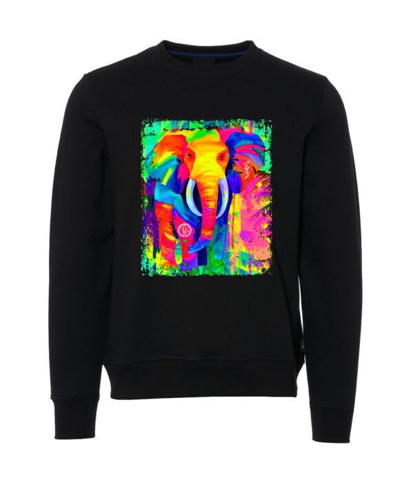 Colorful elephant sign Black Male Sweater