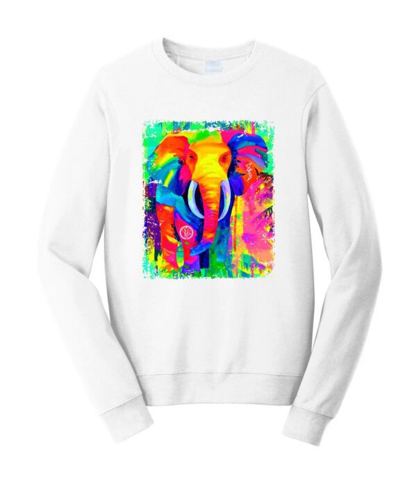 Rainbow elephant sign Male Sweater white