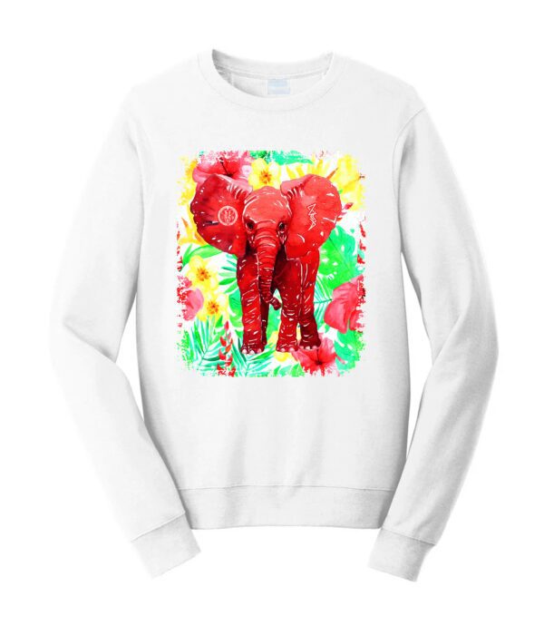 Red elephant sign Male Sweater white