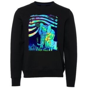 Two elephant sign Black Male Sweater