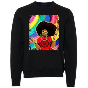 Red T shirt girl sign Black Male Sweater