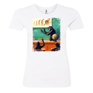 Monkey education sign Ladies T Shirt white