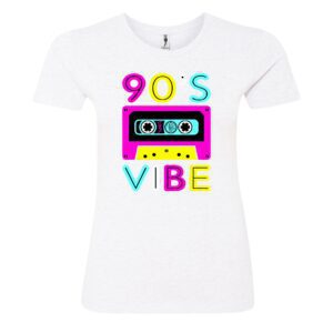 90'S Vibe sign Ladies T Shirt white