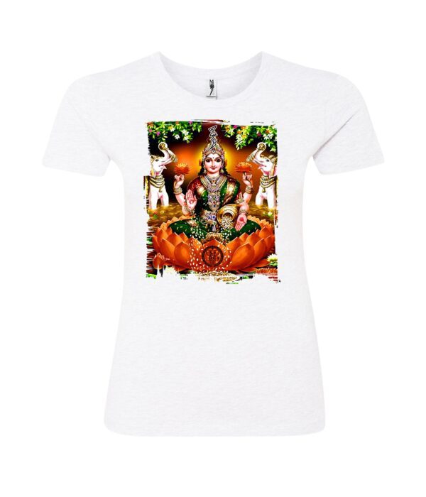 Devi with two elephants sign Ladies T Shirt white