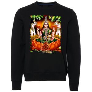Goddess with two elephants sign Male Sweater black