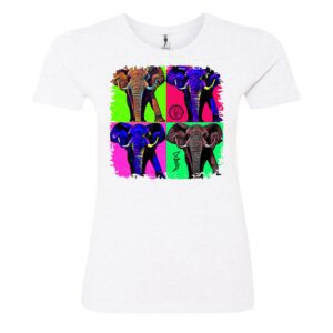 Four elephants sign Ladies T Shirt white