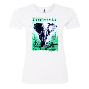 Suid Atrika elephant sign Ladies T Shirt white