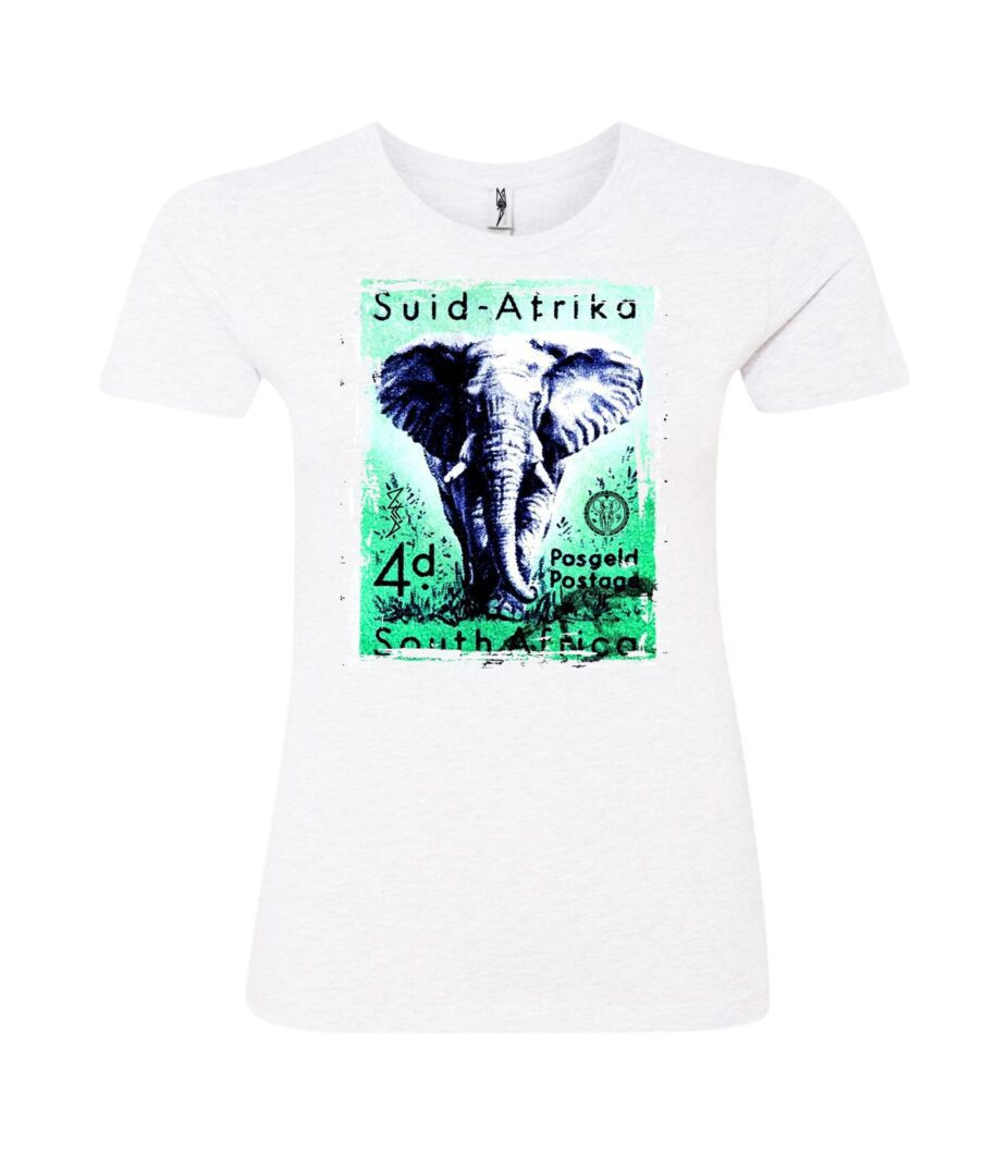 Suid Atrika elephant sign Ladies T Shirt white