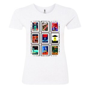 Nine book covers sign Ladies T Shirt white