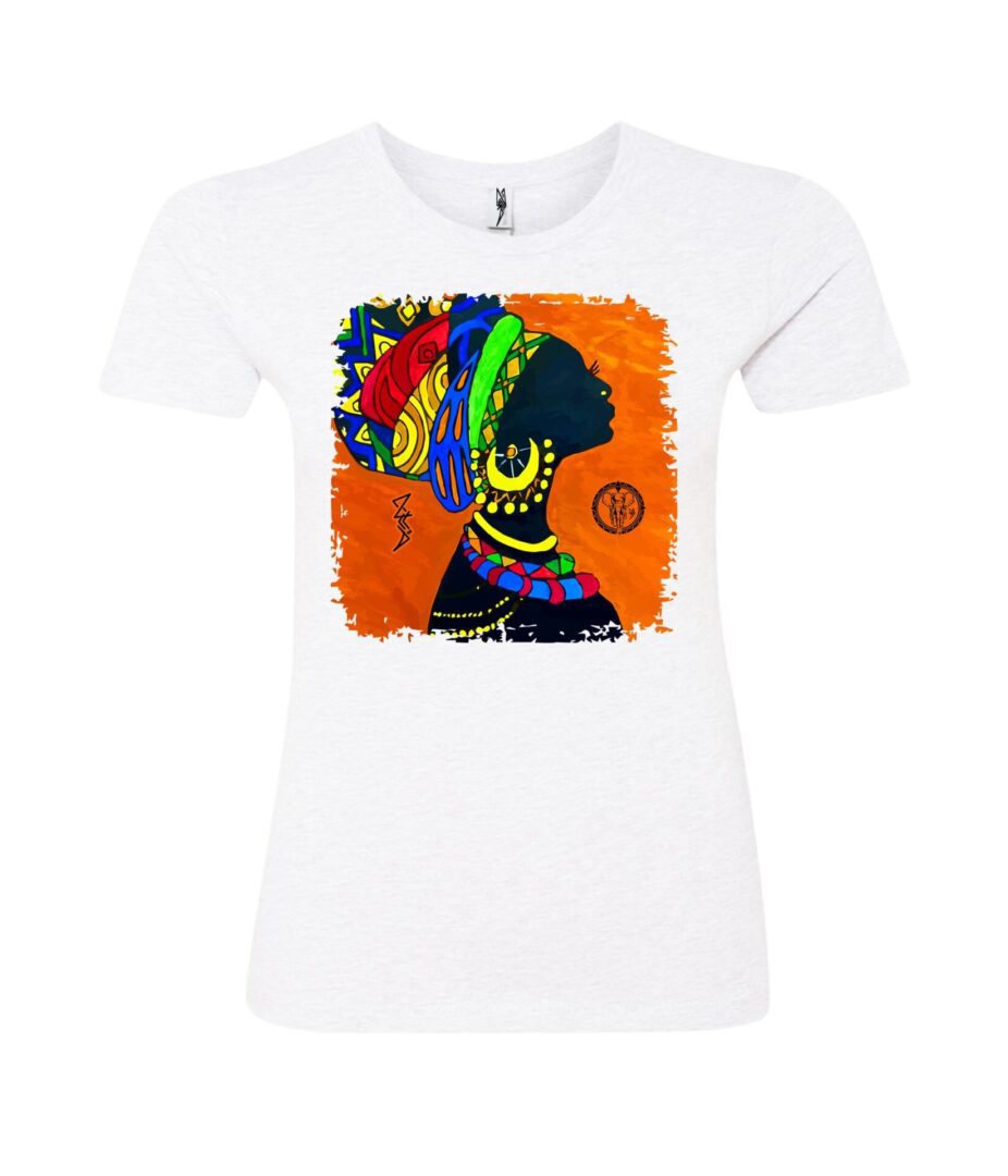 Lord Krishna Shadow face sign Ladies T Shirt white