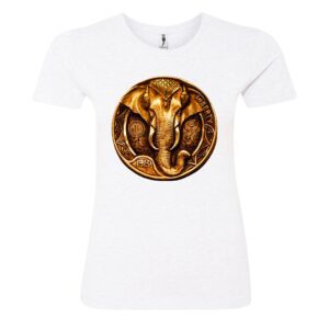 Elephant face in 1913 coin sign Ladies T Shirt white