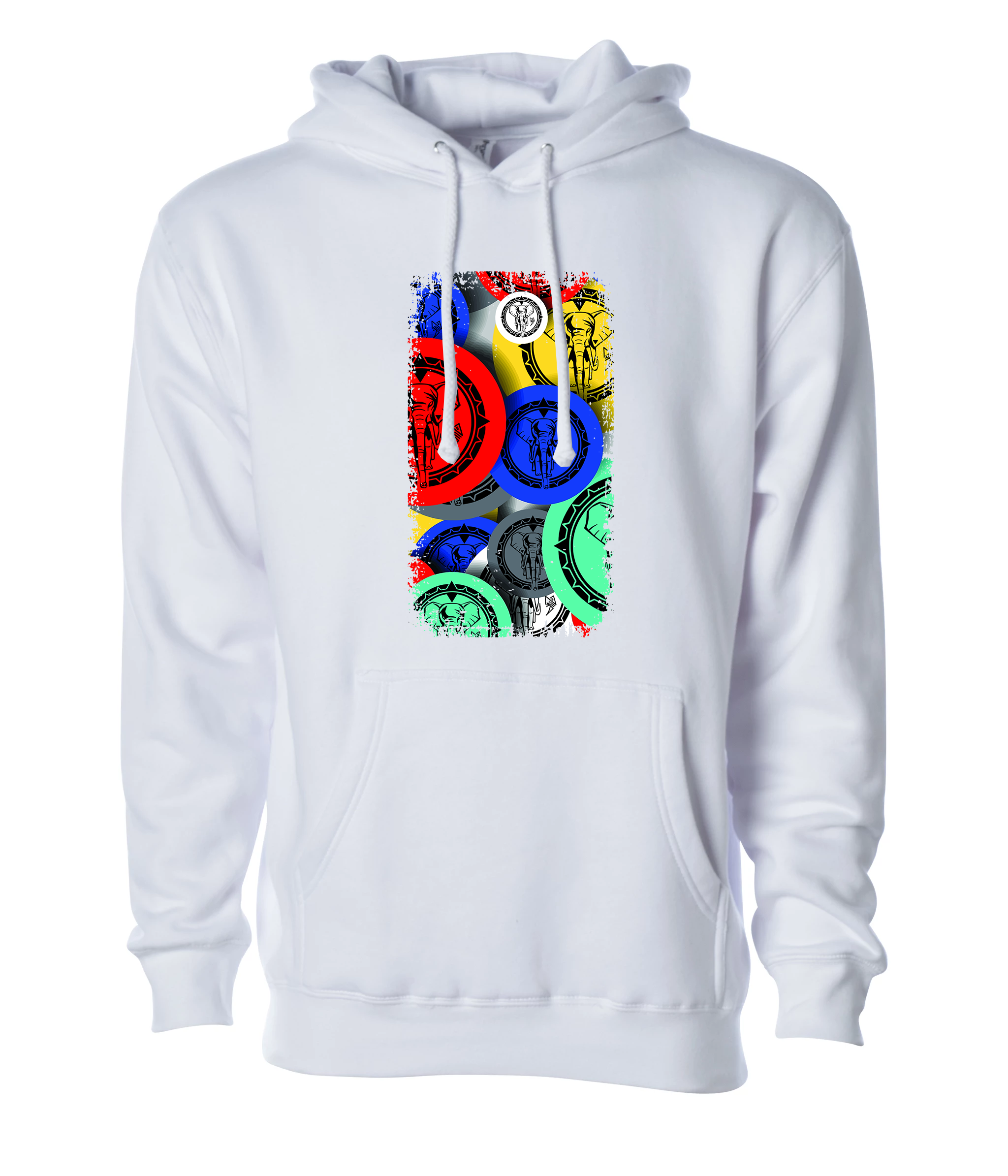 Colorful elephant face sign White Unisex Hoodie