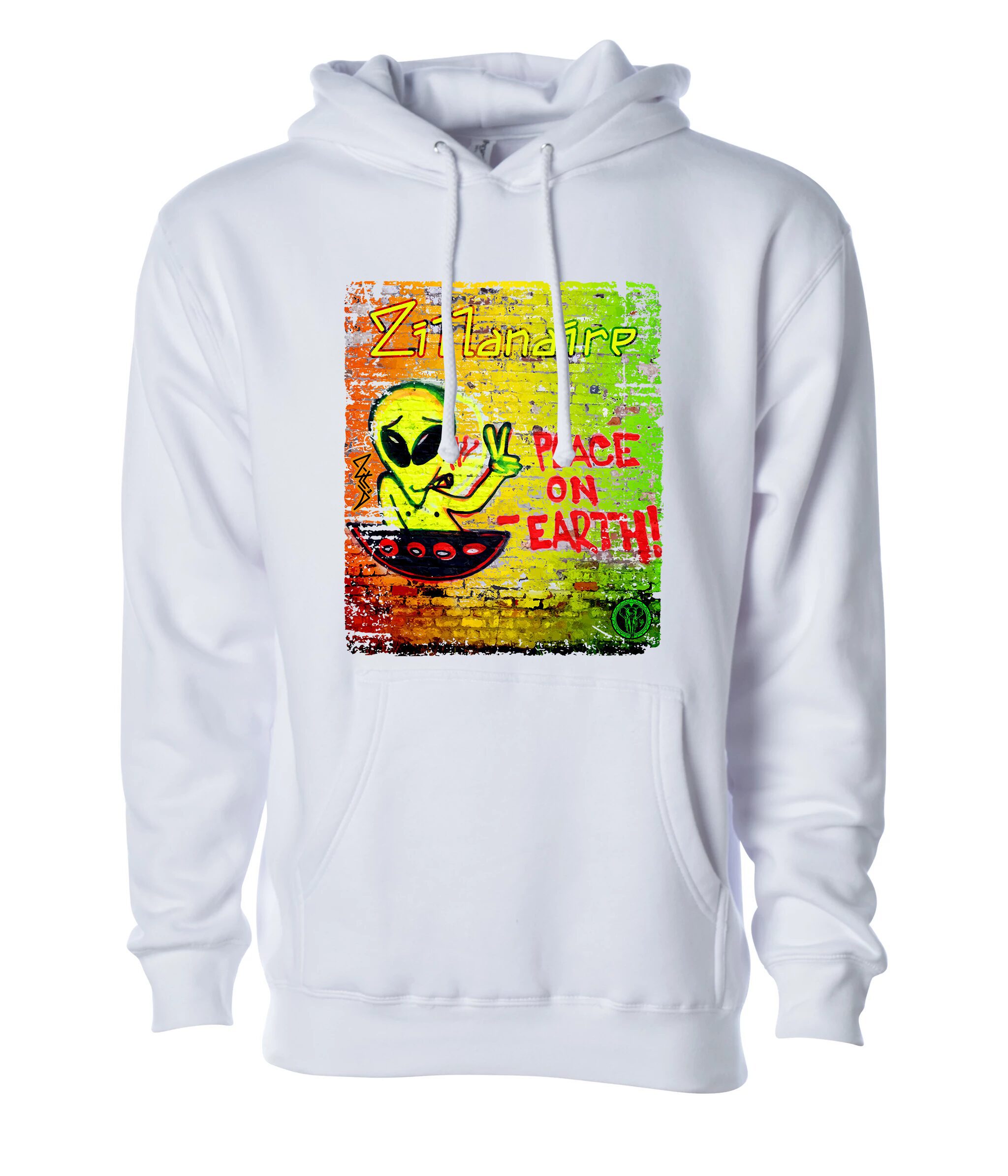 Peace on Earth cpation White Unisex Hoodie