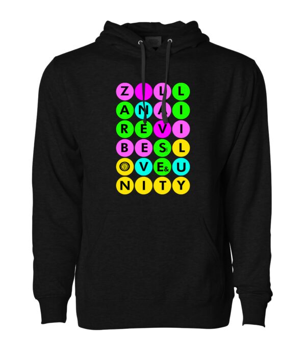 Colorful alphabetical sign Unisex Hoodie black