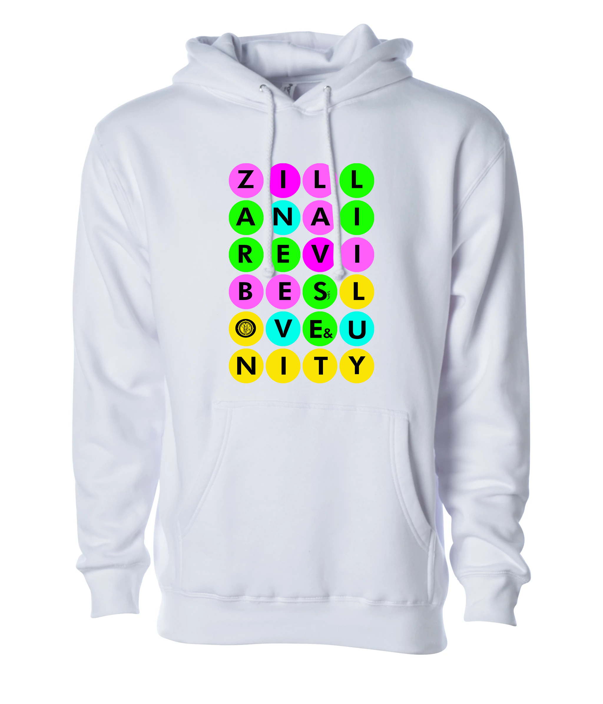 Colorful alphabet White Unisex Hoodie