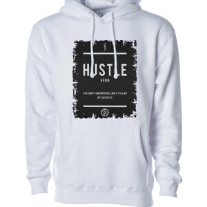Hustle Verb White Unisex Hoodie