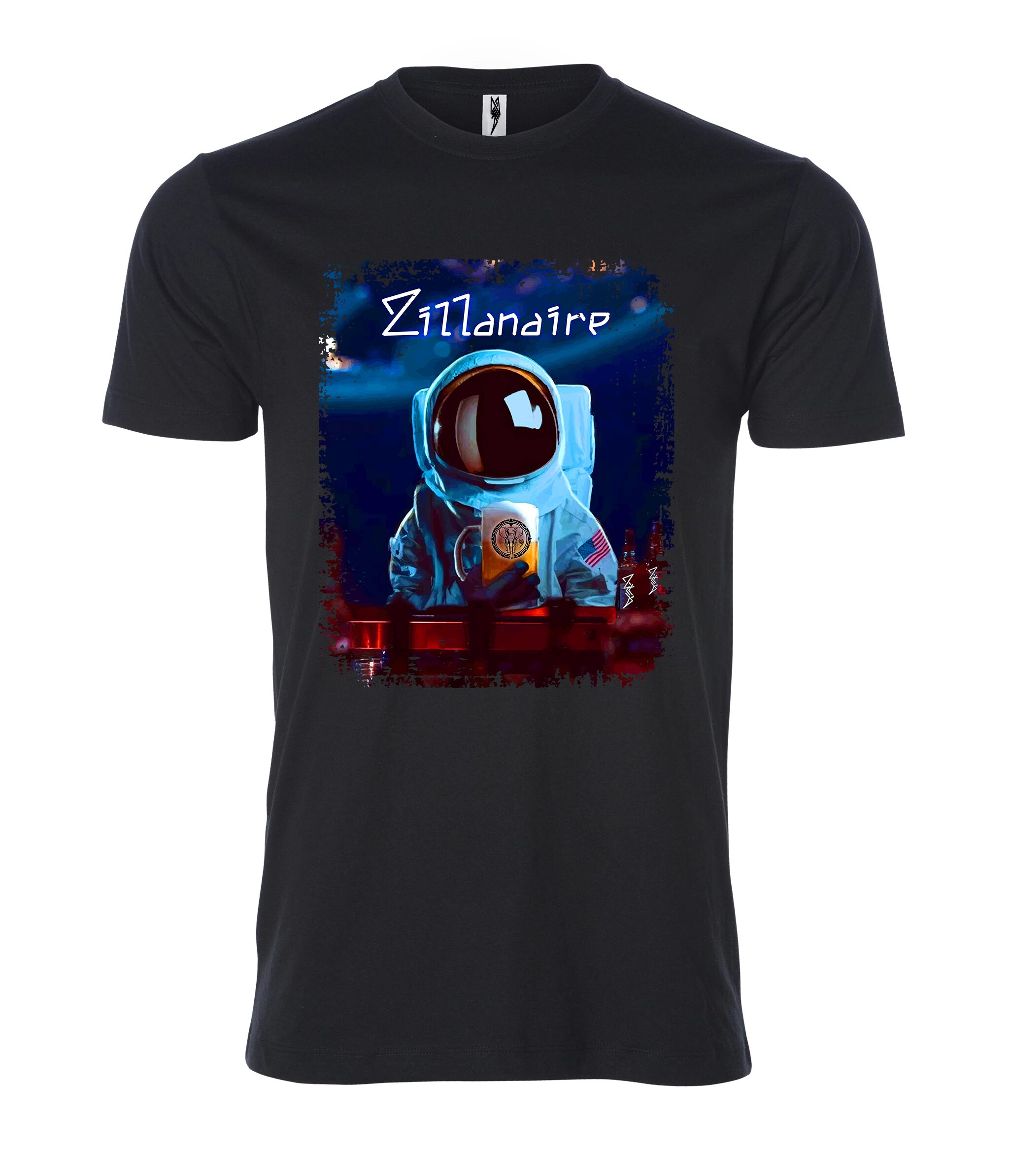 Zillanaire astronaut sign Male T Shirt black